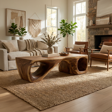 Rustic Minimal Coffee Table Living Room