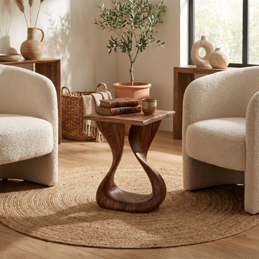 Rustic Organic Side Table For Living Room