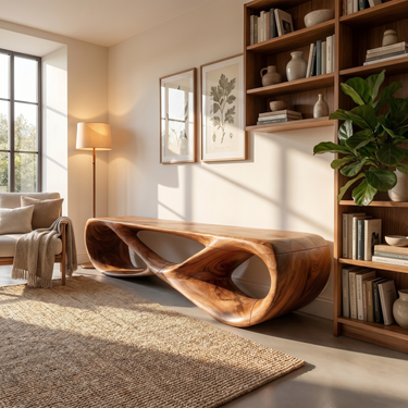 Sculptural Bench For Reading Corner