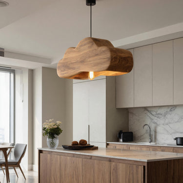 Scandinavian Wooden Pendant Light For Contemporary Kitchen Island