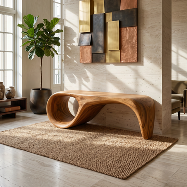 Modern Sculptural Bench Luxury Bedroom