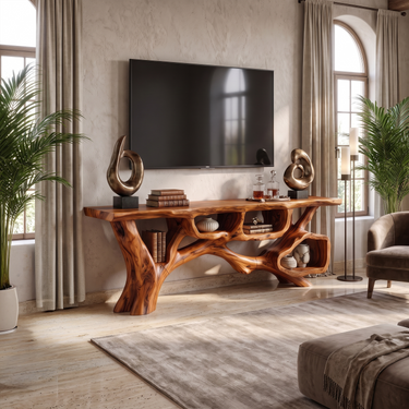 Organic Sculptural TV Cabinet For Living Room