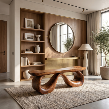 Organic Modern Bench For Reading Nook