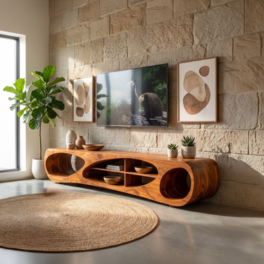 Organic Modern Media Console For Living Decor