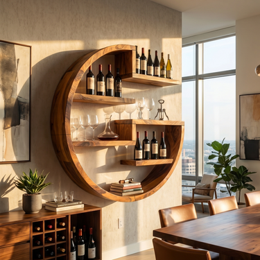 Farmhouse Wall Wine Holder For Home Bar Bottle Arrangement