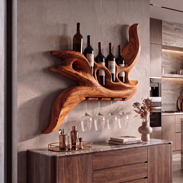 Abstract Wall Wine Rack For Luxury Interior