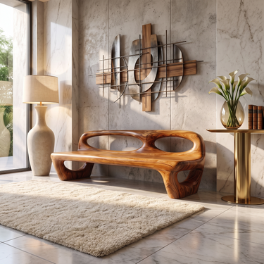 Tropical Organic Bench For Living Room Sunroom