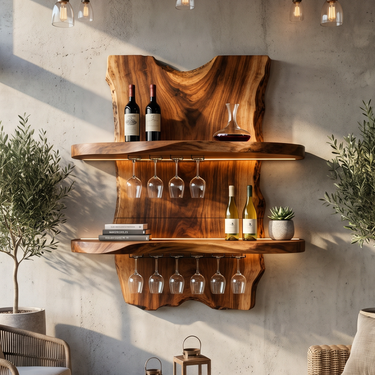 Mid Century Decorative Wine Holder For Home Bar Interior