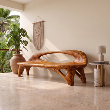 Organic Sculptural Bench For Entryway Living Room