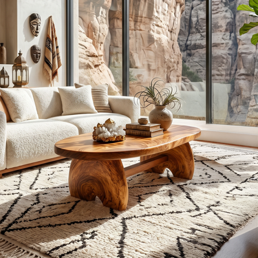 Boho Oval Coffee Table For Moroccan Lounge