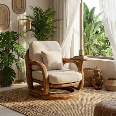Boho Reading Chair For Living Room