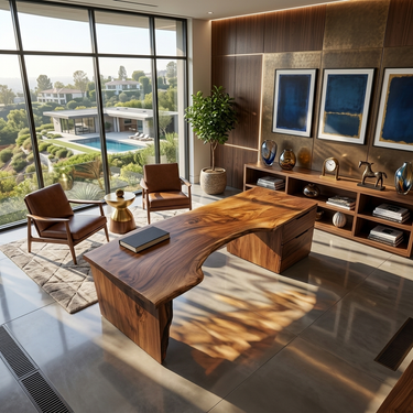 Organic Live Edge Desk For Office Or Studio Interior