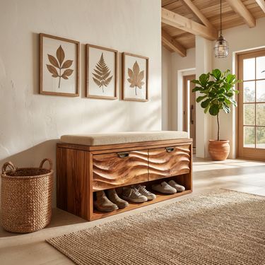 Minimalist Shoe Storage Cabinet For Condo Hallway Display Section