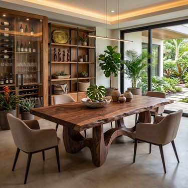 Live Edge Banquet Table For Wine Dining Room