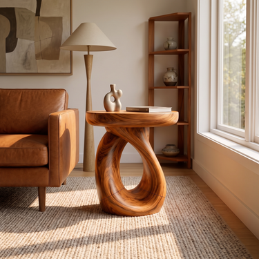 Sculptural Side Table For Reading Corner