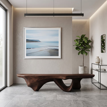 Modern Sculptural Bench With Flowing Design For Living Room