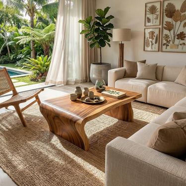 Tropical Rectangular Coffee Table For Villa Lounge