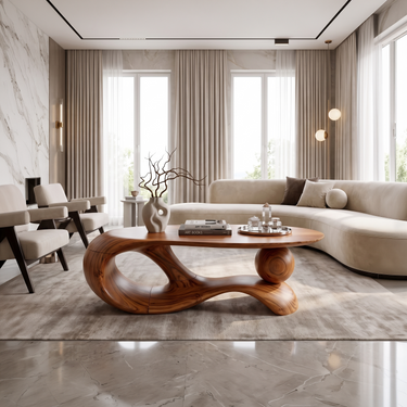 Modern Waterfall Coffee Table For Living Room