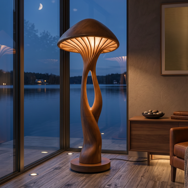 Organic Canopy Mushroom Floor Lamp For Bedside