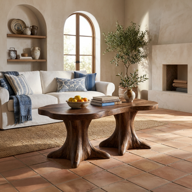Rustic Organic Coffee Table Living Room