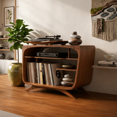 Mid Century Record Player Stand For Lounge Corner Space