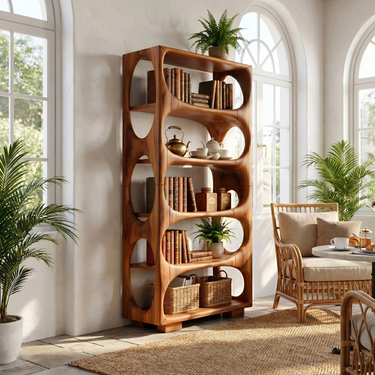 Minimalist Artistic Bookcase Storage Organizer For Bedroom Area