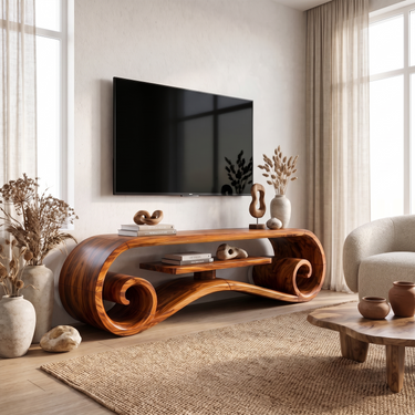 Organic Modern Curved TV Cabinet For Living Room