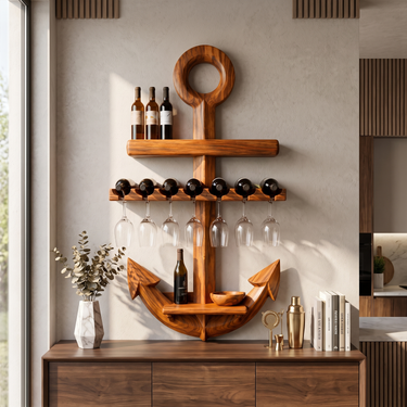 Anchor Wine Display For Beach House Bar