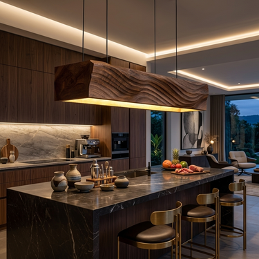 Artistic Wooden Pendant Light For Dining Room