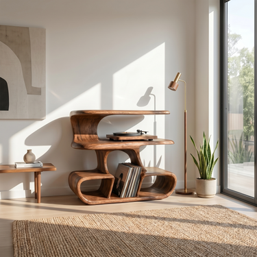 Modern Vinyl Record Stand For Reading Corner