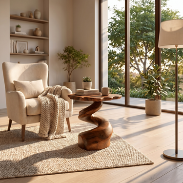 Mid Century Modern Side Table For Apartment