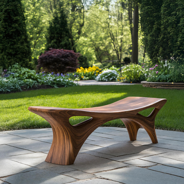Contemporary Sculptural Outdoor Bench For Garden Or Terrace Lounge