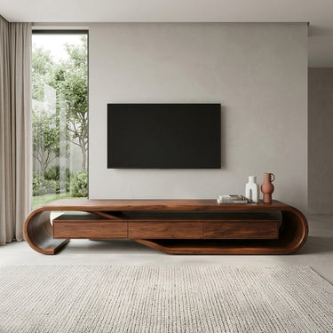 Contemporary Sculptural TV Stand For Living Room