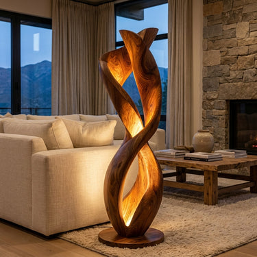 Luxury Twisted Floor Lamp With Sculptural Form For Living Room