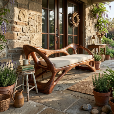 Handcrafted Wooden Bench Boutique Hotel