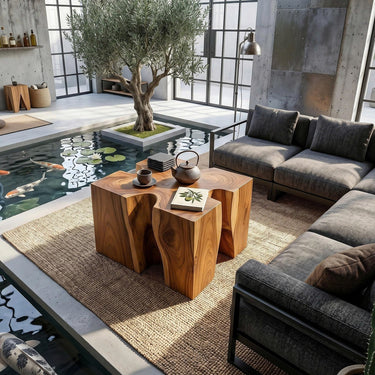 Modern Block Coffee Table For Zen Lounge