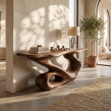 Rustic Live Edge Console Table Modern Residence