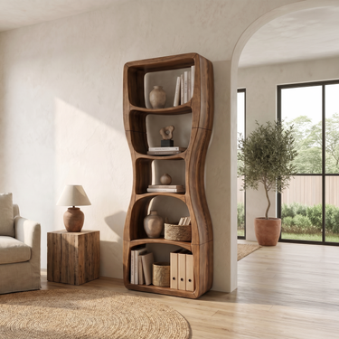 Organic Modern Bookcase For Reading Corner