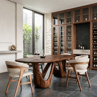 Organic Dining Table With W-shape Base For Dining Room