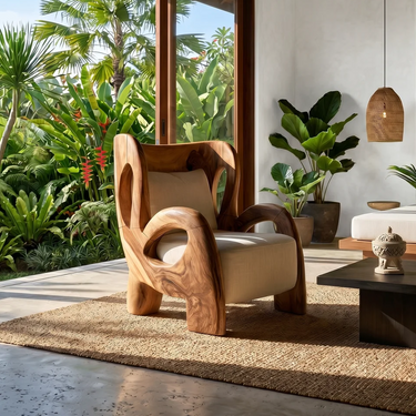 Luxury Contemporary Lounge Chair Poolside Reading Nook