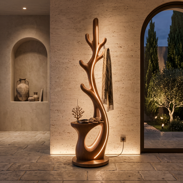 Modern Branch Lamp With Rack For Corner