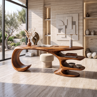 Artistic Rounded Corner Desk Living Room Office