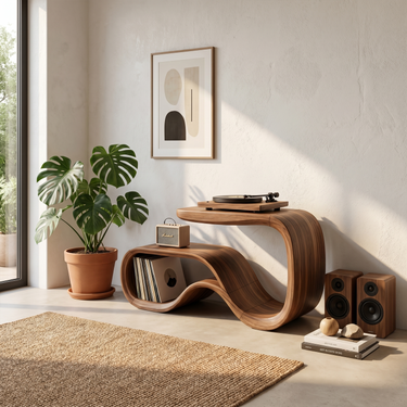 Contemporary Vinyl Record Stand For Living Room