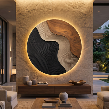 Minimalist Contour Wall Art For Sunroom Interior Space