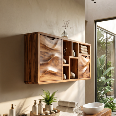 Organic Wave Panel Bathroom Cabinet Spa Lounge