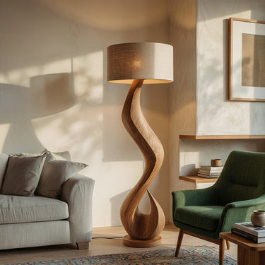 Modern Floor Lamp With Flowing Form For Living Room Corner