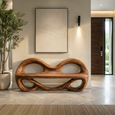 Sculptural Entrance Bench For Luxury Entryway Decor
