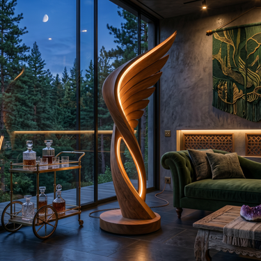 Organic Folding Wing Floor Lamp For Bedroom