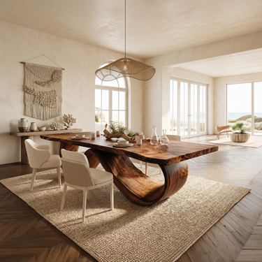 Contemporary Natural Edge Dining Table For Home Gathering