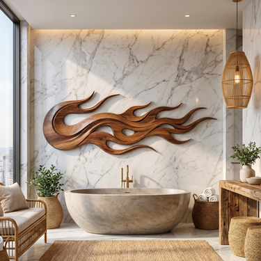 Minimalist Textured Wall Art For Hospitality Interior Space